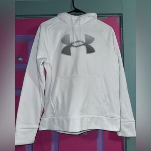 Under Armor Fleece Big Logo Hoodie White Size SM